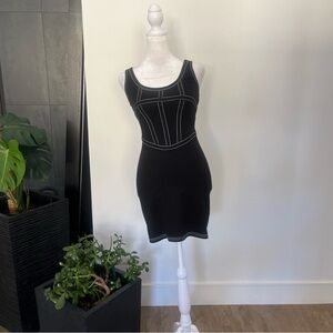 Urban Outfitters Black Mini Tank Dress with White Contrast Stitching